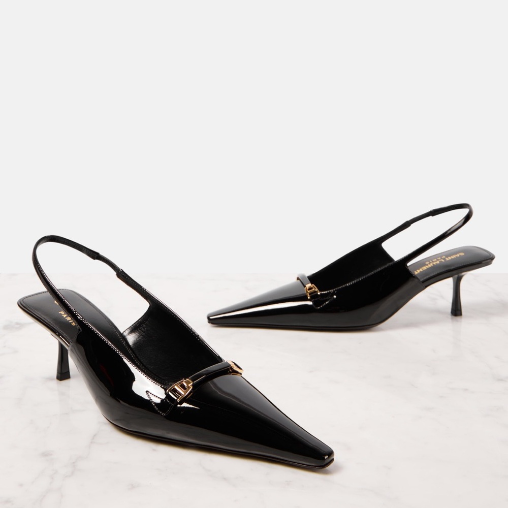 Saint Laurent
Women's Carine Slingback Pumps in Patent Leather black size 35 - Picture 1 of 14